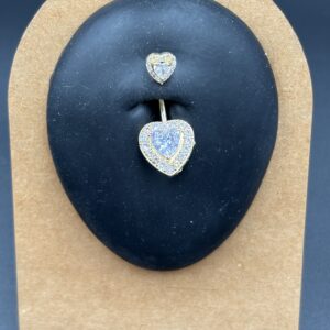 1 Pz. Piercing da ombelico Cuore Acciaio Chirurgico