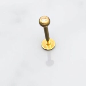 3 Pz. Piercing Con Zircone Acciaio Chirurgico Colore Oro