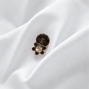 3 Pz. Piercing Fiore Acciaio Chirurgico Nero