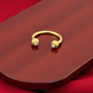 3 Pz. Piercing Con Zirconi Acciaio Chirurgico Colore Oro
