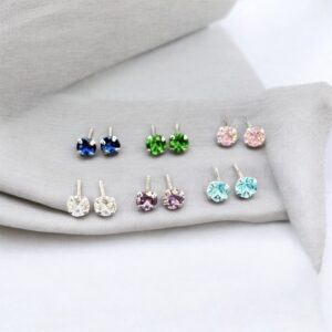 12 Pz Orecchini Punto Luce Tondo Argento 925