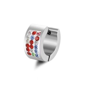6 Pz Cerchi Da Lobo Con Zirconi Colorati In Acciaio Chirurgico