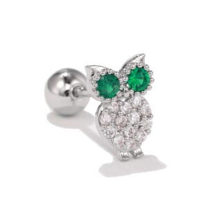 1 Pz. Piercing Da Orecchio Gufetto Acciaio Chirurgico