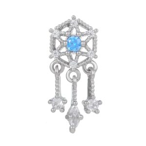 1 Pz. Piercing Da Orecchio Acchiappasogni Acciaio Chirurgico