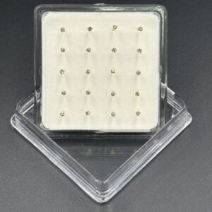 20 Pz Nasini Con Zircone Tondo Argento 925 Color Oro