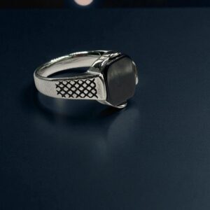 Anello da Uomo Acciaio Chirurgico con Onice nero