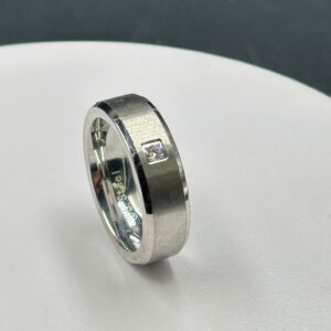 Anello fascia Acciaio Chirurgico con zircone