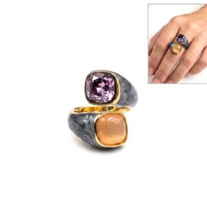 Anello Open-Ring a Contrasto Cromatico