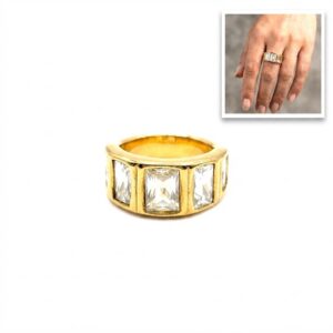 Anello a Fascia con Zirconi Incastonati